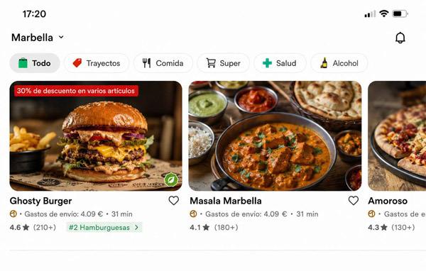 Multiple brands on Uber Eats